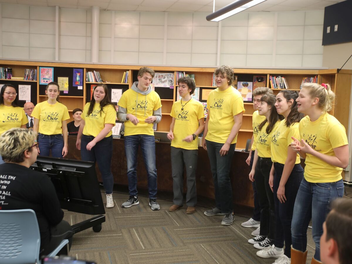 VIDEO: Saline High School Ten Tones Choir Performs for Board of Education