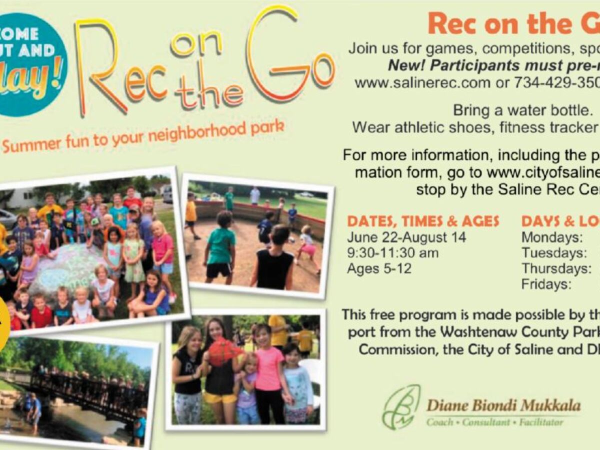 Saline Rec On The Go, a Free Program for Kids, Starts June 22 The Saline Rec On The Go, a Free Program for Kids, Starts June 22 The