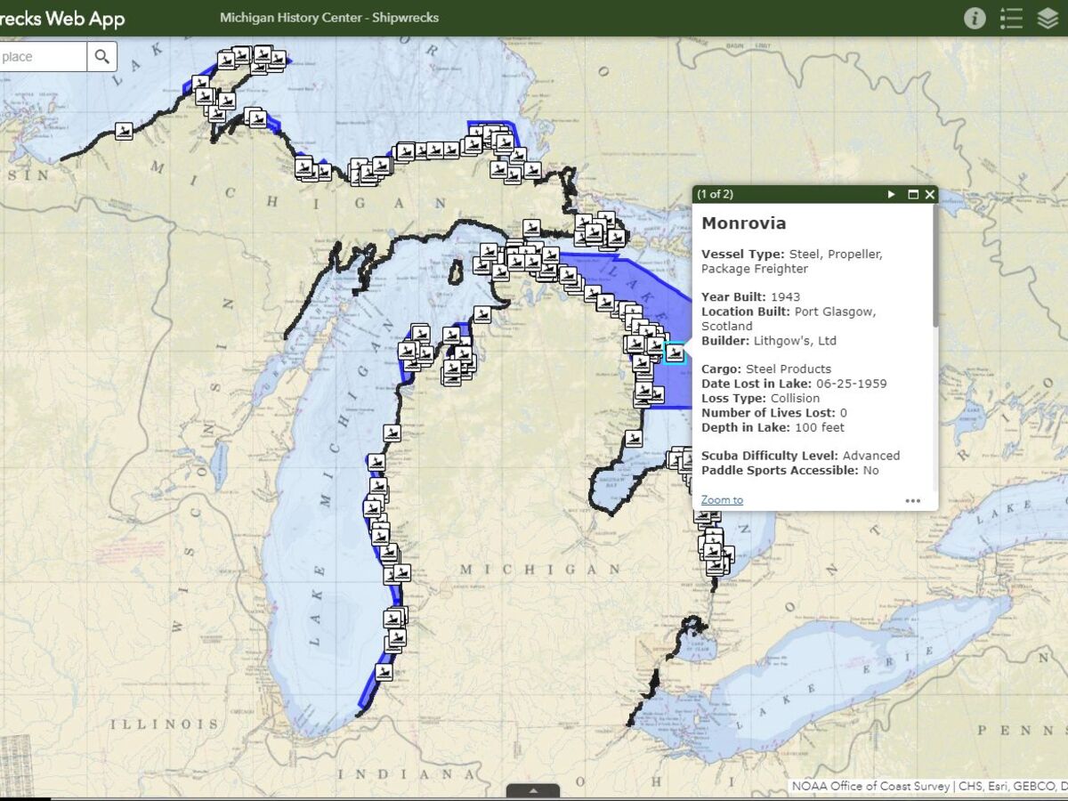 New Interactive Map Highlights Great Lakes Shipwrecks and their Lore 