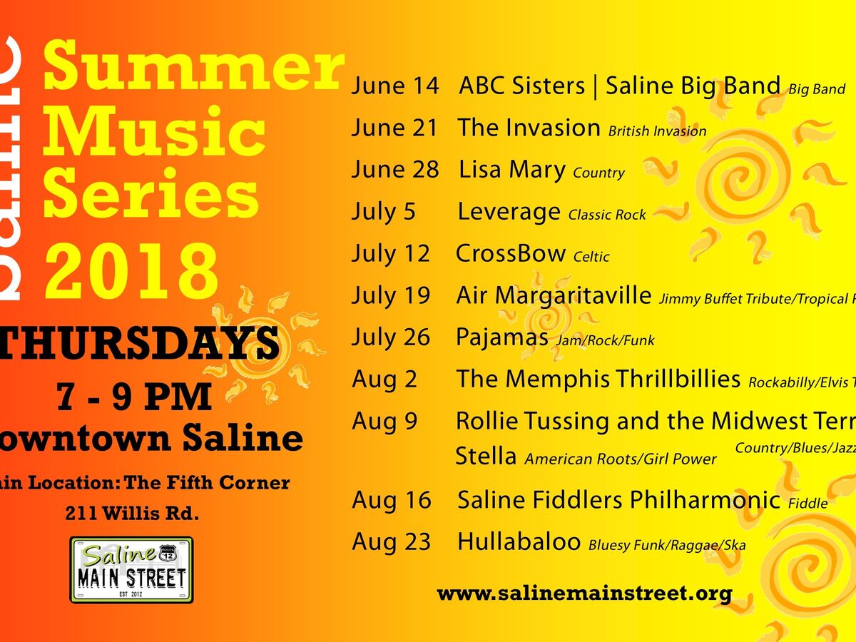 Saline Summer Music Series Kicks Off June 14 With ABC Sisters, Saline
