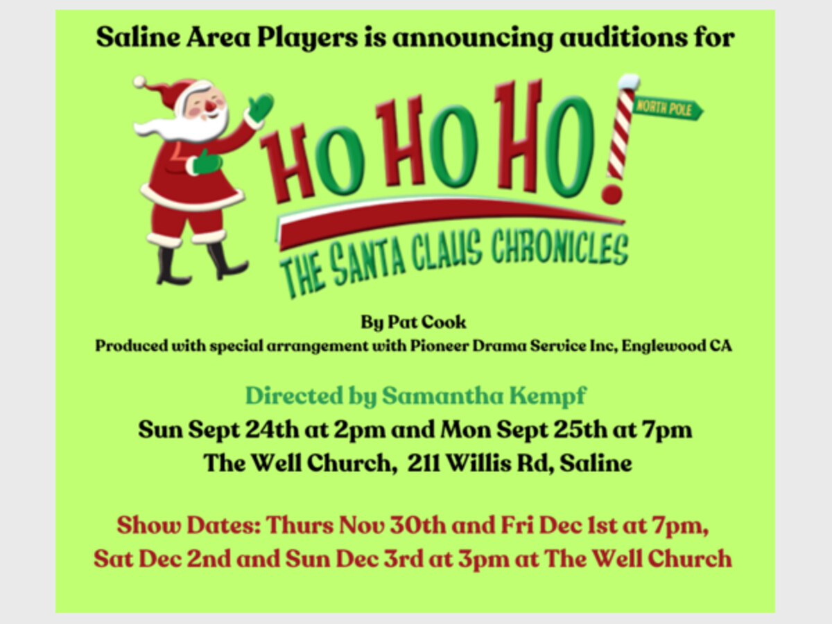 Saline Area Players Present Ho! Ho! Ho! The Santa Claus Chronicles