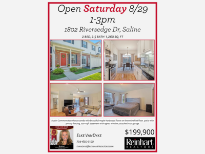 1802 Riversedge Dr, Saline - Open house SATURDAY 8/29