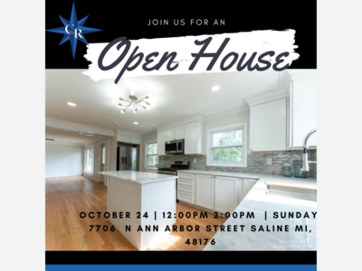 Open House.  October 24, 2021 , 12:00- 2:00