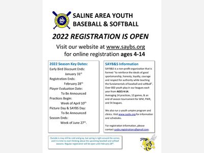 SAYBS House League Registration is Open