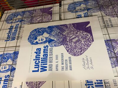 Saline Artist Channels Nashville, Detroit and Johannes Gutenberg for Lucinda Williams Concert Poster