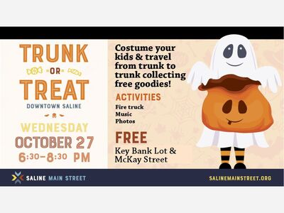 Saline Main Street's Trunk or Treat is Coming Wednesday Oct 27th!