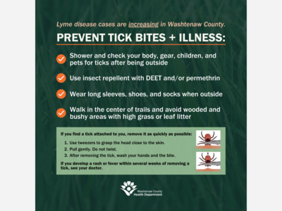 With Lyme Disease on the Rise, Washtenaw County Health Offers Tips to Prevent Tick Bites