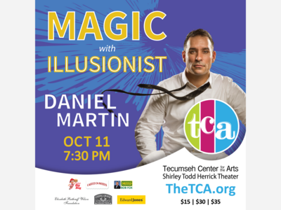 Illusionist Daniel Martin Plays Tecumseh Oct. 11