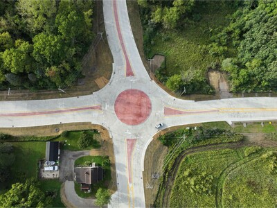 Roundabout Complete at Scio Church and Zeeb