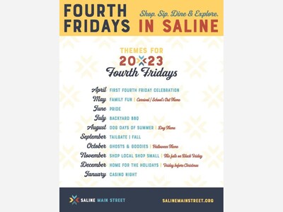 Fourth Fridays in Downtown Saline Kicking off Friday, April 28th!