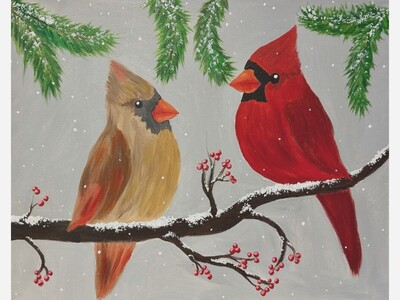 Painting pARTy Cardinals in the Winter rescheduled from 1/12