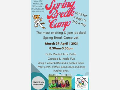 Saline ATA Martial Arts Studio Located on 750 Woodland Drive is offering a Spring Break Camp!