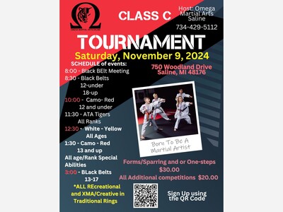 Class C Regional Taekwondo Tournament in Saline, MI - Omega Martial Arts Saline