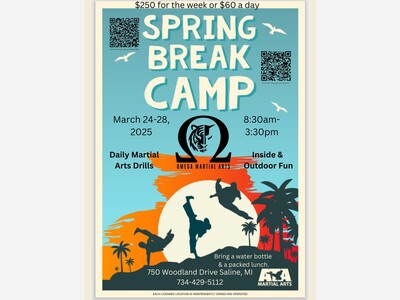 Omega Martial Arts in Saline Offers Daily or Weekly Spring Break Camp
