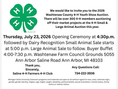 Washtenaw County 4-H Youth Show Auction