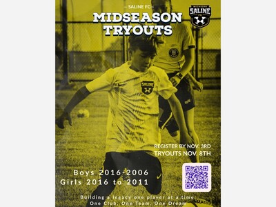 Saline FC | Midseason Travel Tryouts | Register by Nov. 3rd