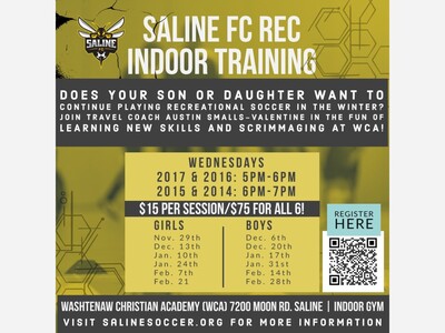There is still time to register for Saline FC REC Indoor Winter Training! 