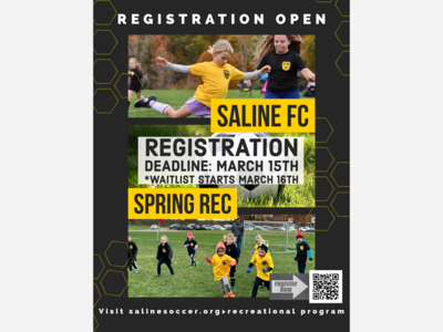 Join us for Saline FC Spring Soccer! 