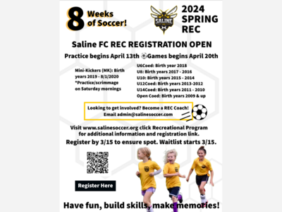 Saline FC Spring Registration Open