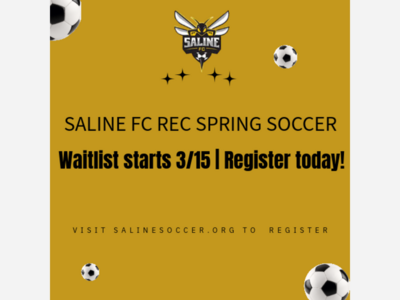Saline FC REC Soccer | Waitlist begins 3/15