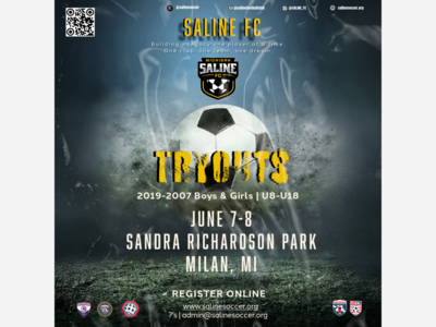 Saline FC Travel Tryout Registration Open 