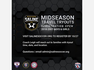 Saline FC Midseason Travel Tryouts 