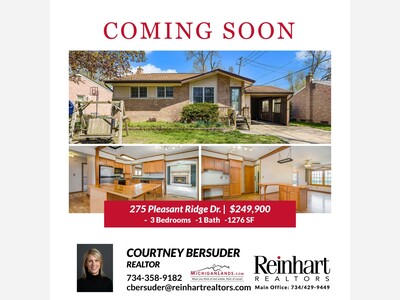 COMING SOON - 275 PLEASANT RIDGE DR. SALINE, MI