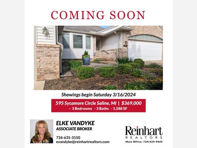 COMING SOON - 595 SYCAMORE CIRCLE SALINE, MI