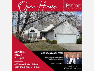 OPEN HOUSE - 875 Berkshire Dr. Saline, MI