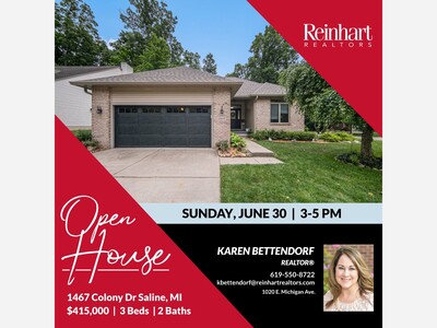 OPEN HOUSE - 1467 Colony Dr Saline, MI 