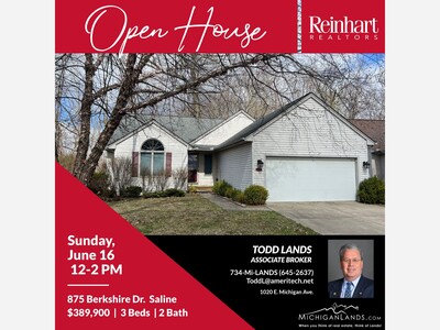 OPEN HOUSE - 875 Berkshire Dr. Saline, MI