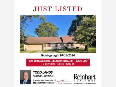 New Listing - 12510 Burmeister Rd Manchester, MI