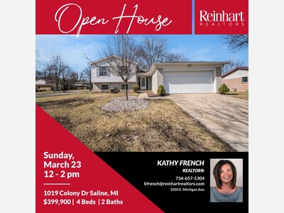 OPEN HOUSE - 1019 Colony Dr Saline, MI