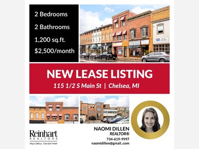 NEW LEASE Listing - 115 1/2 S Main St Chelsea, MI