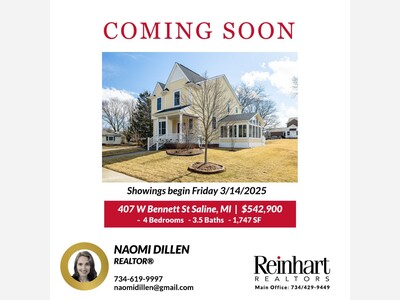 COMING SOON - 407 W Bennett St Saline, MI