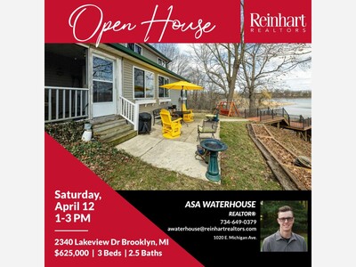 OPEN HOUSE - 2340 Lakeview Dr Brooklyn, MI