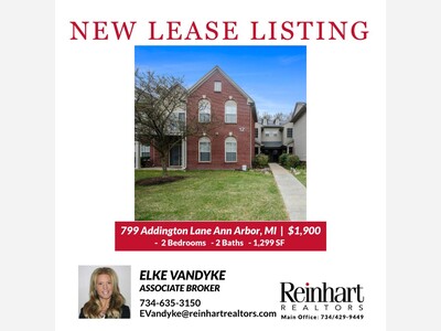 NEW LEASE LISTING - 799 Addington Lane Ann Arbor, MI