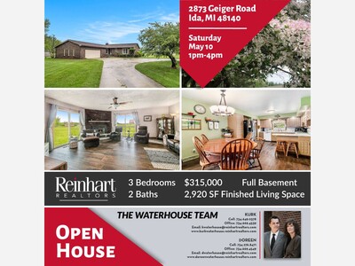 OPEN HOUSE - 2873 Geiger Rd Ida, MI 48140