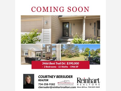 Coming Soon- 3466 Bent Trail Dr. Ann Arbor 48108! Showings start on Wednesday 6/25!