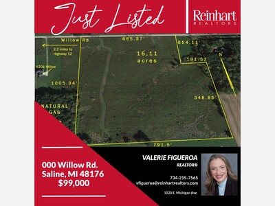 JUST LISTED! 0 Willow Rd. Saline, MI 48176!
