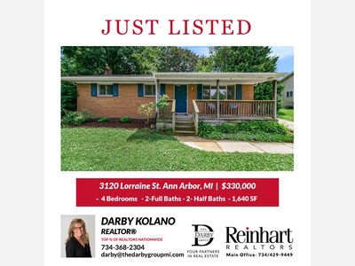 NEW LISTING by Darby Kolano!  3120 Lorraine St. Ann Arbor 48108!