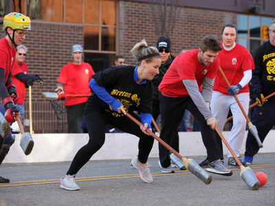 Downtown Business Broomball Event Features Adult Tournament, Kids Playtime 