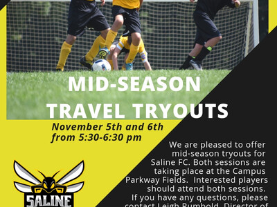 Mid Season Tryouts Saline FC