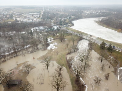 Rain, Melting Snow Swell the Banks of the Saline River