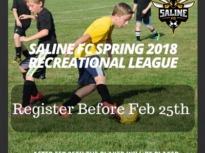 Saline FC Spring 2018 Recreational Soccer Registration