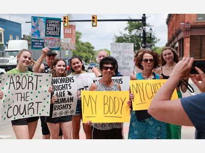 Dozens Protest for Abortion Rights in Downtown Saline