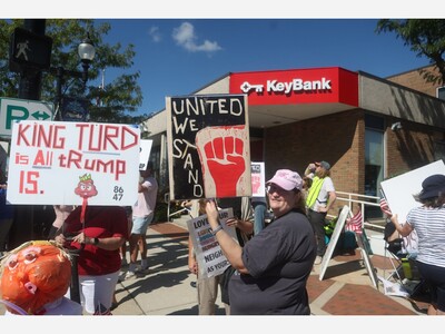 Labor Day in Saline Marked by Anti-Trump Protest