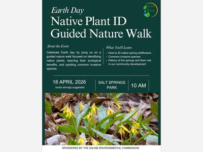 Earth Day Walk Saturday at Salt Springs Park