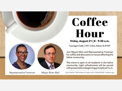 Mayor Marl, State Rep. Foreman, Hold Coffee Hour at Carrigan Aug. 21