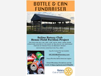 Saline Rotary's Bottle & Can Drive to Build a Pavilion at Henne Field